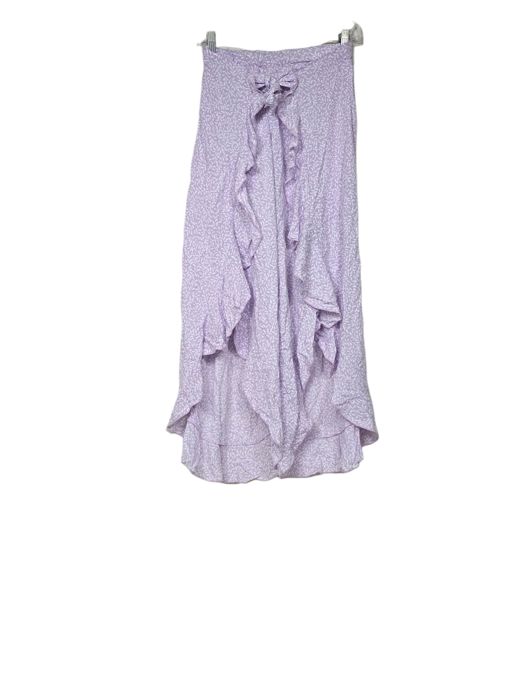 Kiwi + Punch Lavender Wrap Ruffle Split Leg Pants S Boho Floral Festival